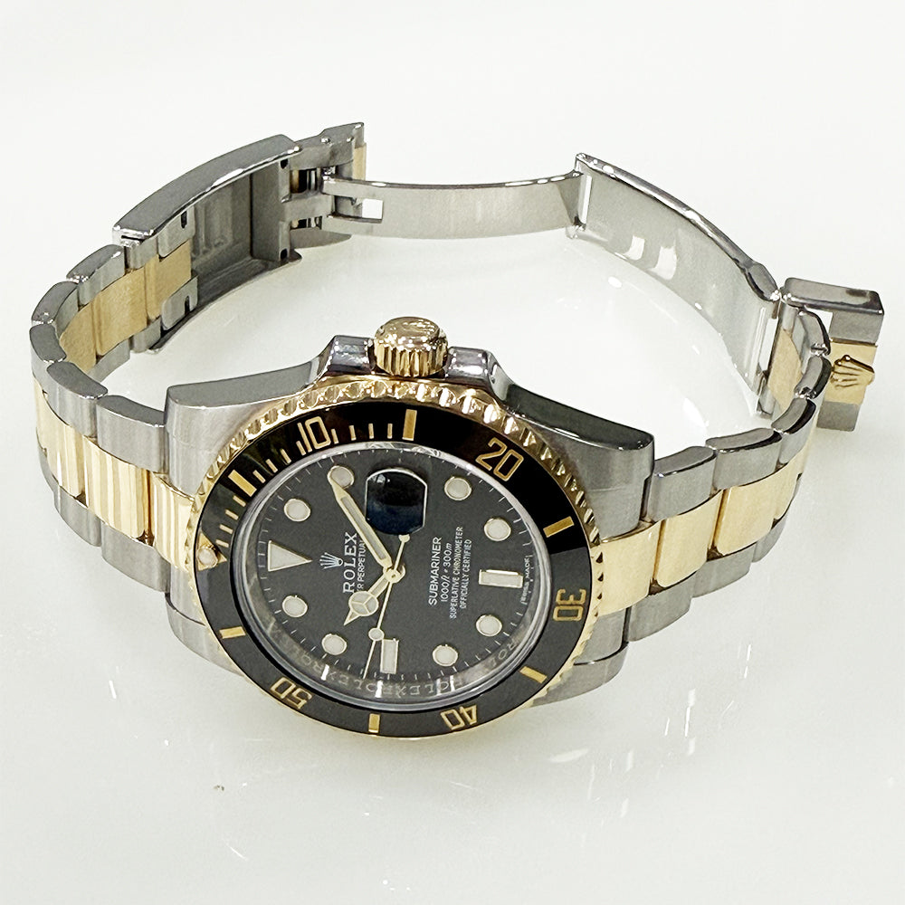 Submariner Date 40mm Black Bezel Steel and Yellow Gold 116613LN