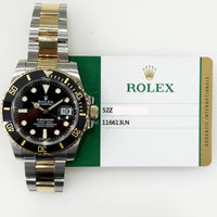 Submariner Date 40mm Black Bezel Steel and Yellow Gold 116613LN