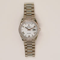 Day-Date 36mm Diamond Bezel Diamond Dial White Gold 128349RBR