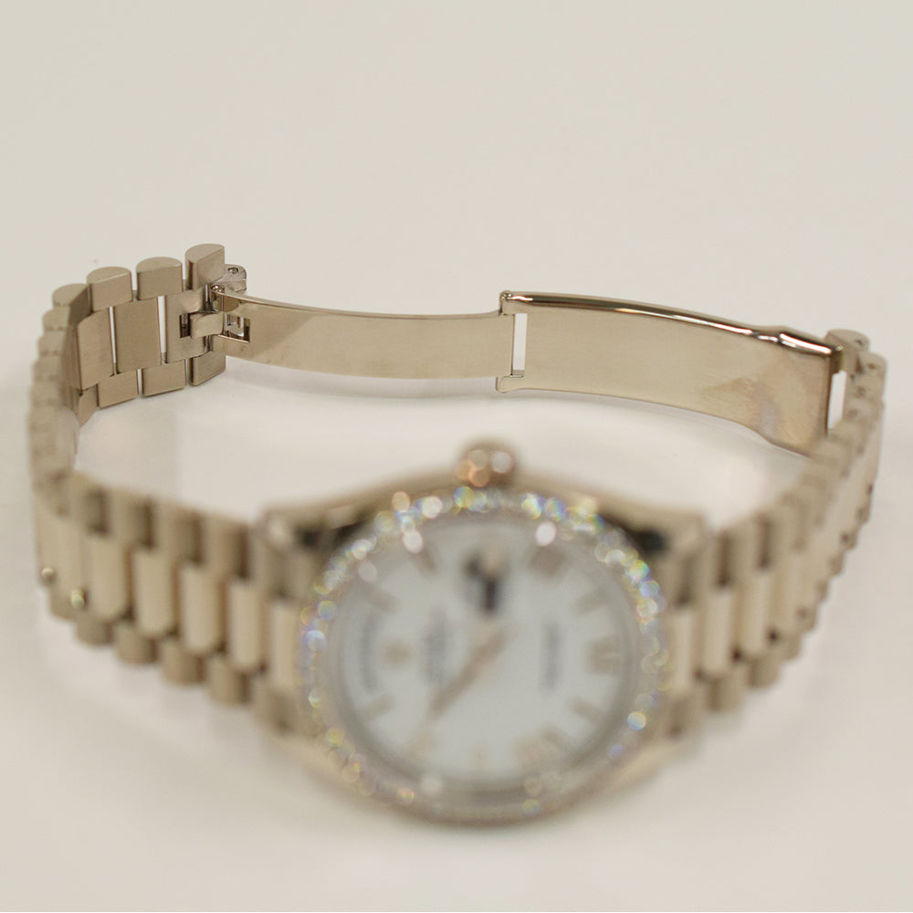 Day-Date 36mm Diamond Bezel Diamond Dial White Gold 128349RBR