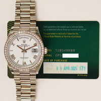 Day-Date 36mm Diamond Bezel Diamond Dial White Gold 128349RBR