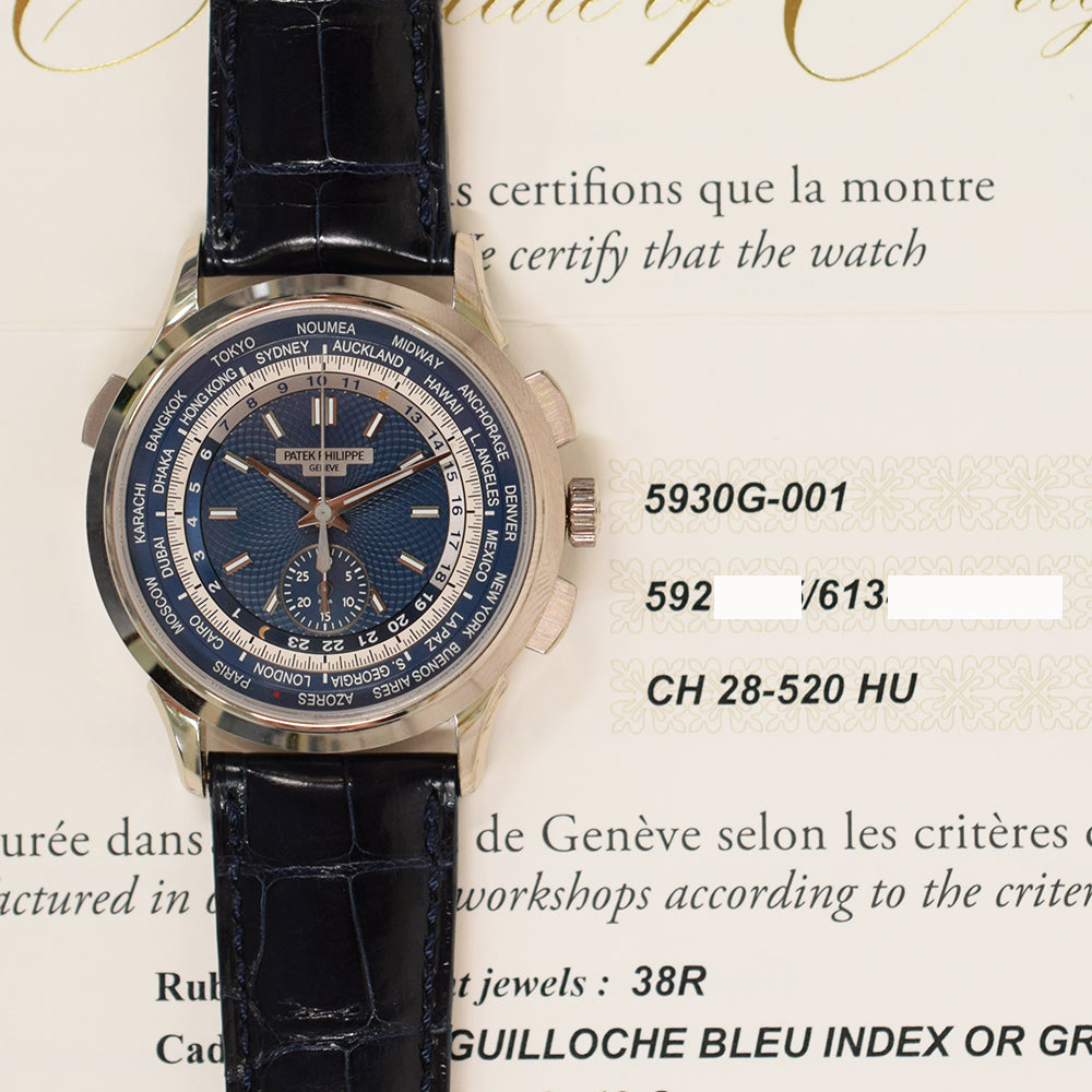 World Time 39.5mm Flyback Chronograph - White Gold 5930G-001