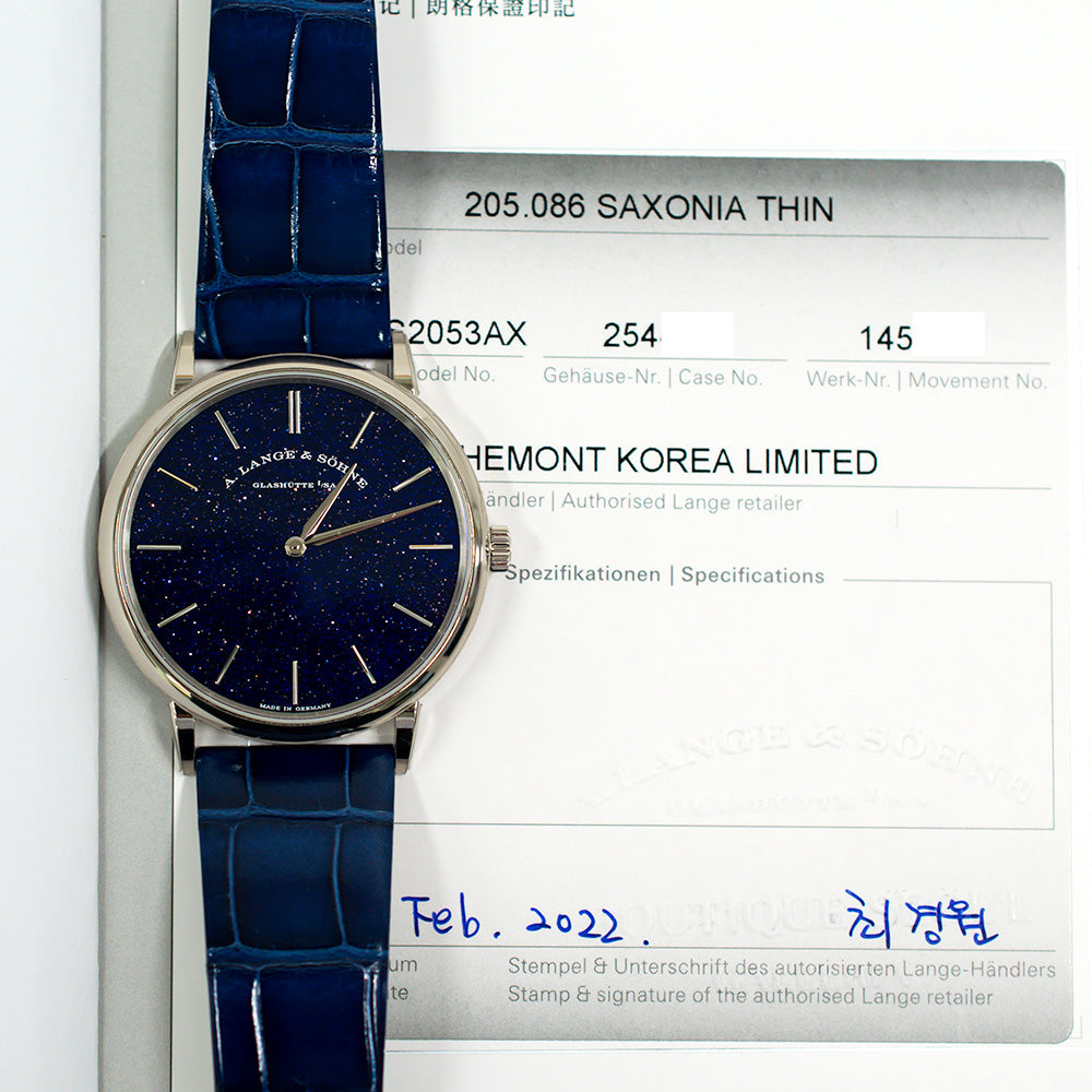 Saxonia Thin 39mm White Gold Manually Winding 205.086