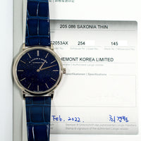 Saxonia Thin 39mm White Gold Manually Winding 205.086