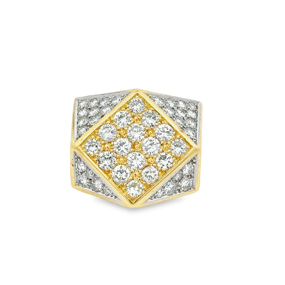 -E- 18kt yg & Plat Diamond Dom