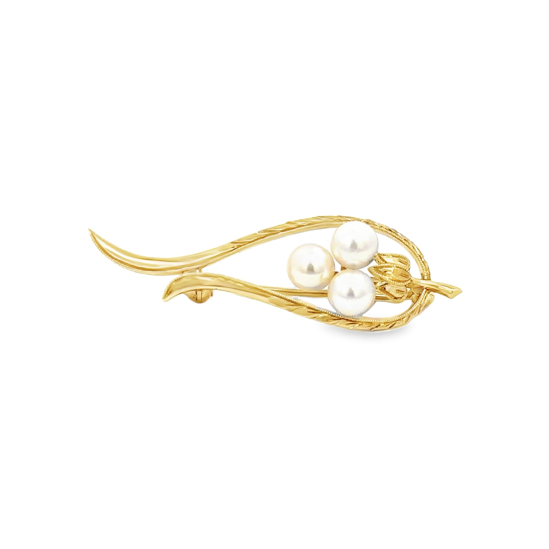 -E- Mikimoto Pearl & 14kt Yell