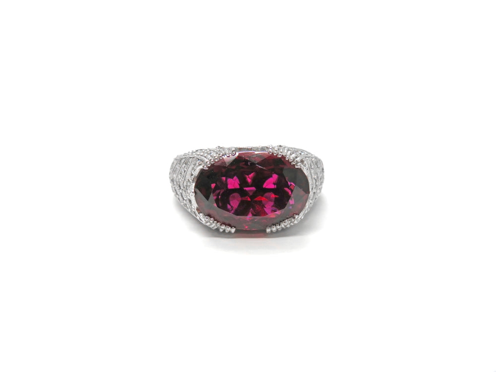 18K White Gold Rubellite & Diamond Ring – 5.03ct Rubellite