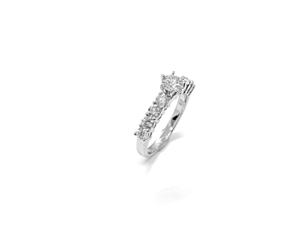 Platinum Nine Stone Engagement Ring