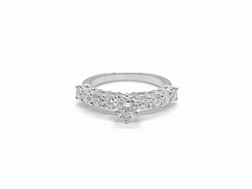 Platinum Nine Stone Engagement Ring