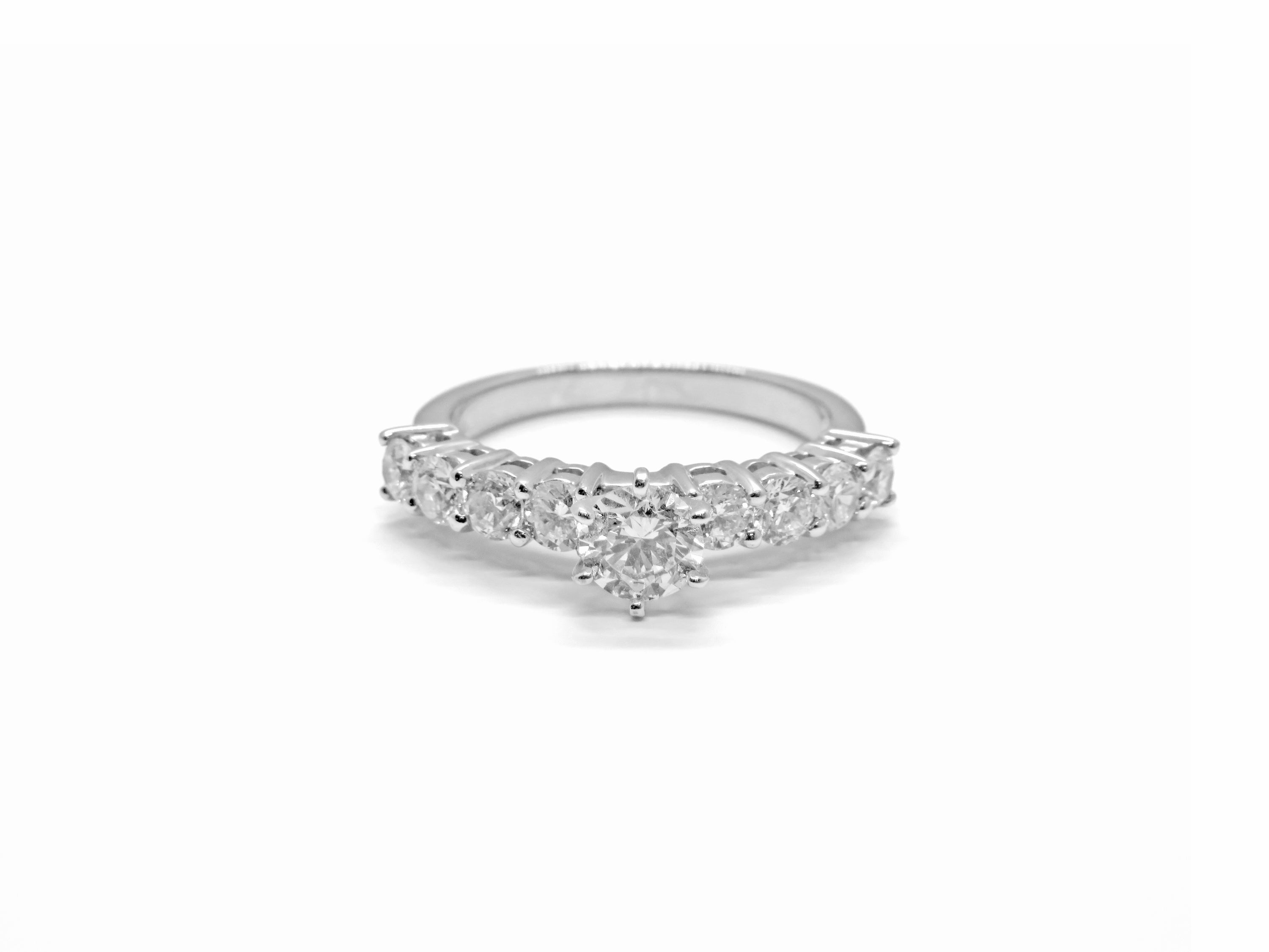 Platinum Nine Stone Engagement Ring