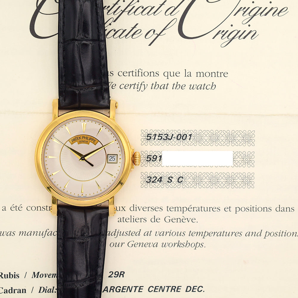 Calatrava Officer's 38mm Yellow Gold Self Winding 5153J-001