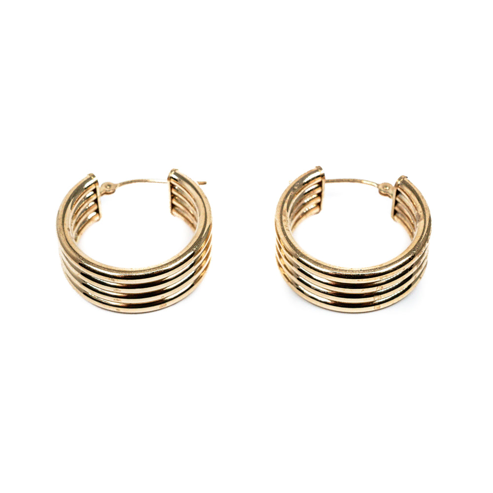 -E- 14kt yg 3row 20mm hoops 1.
