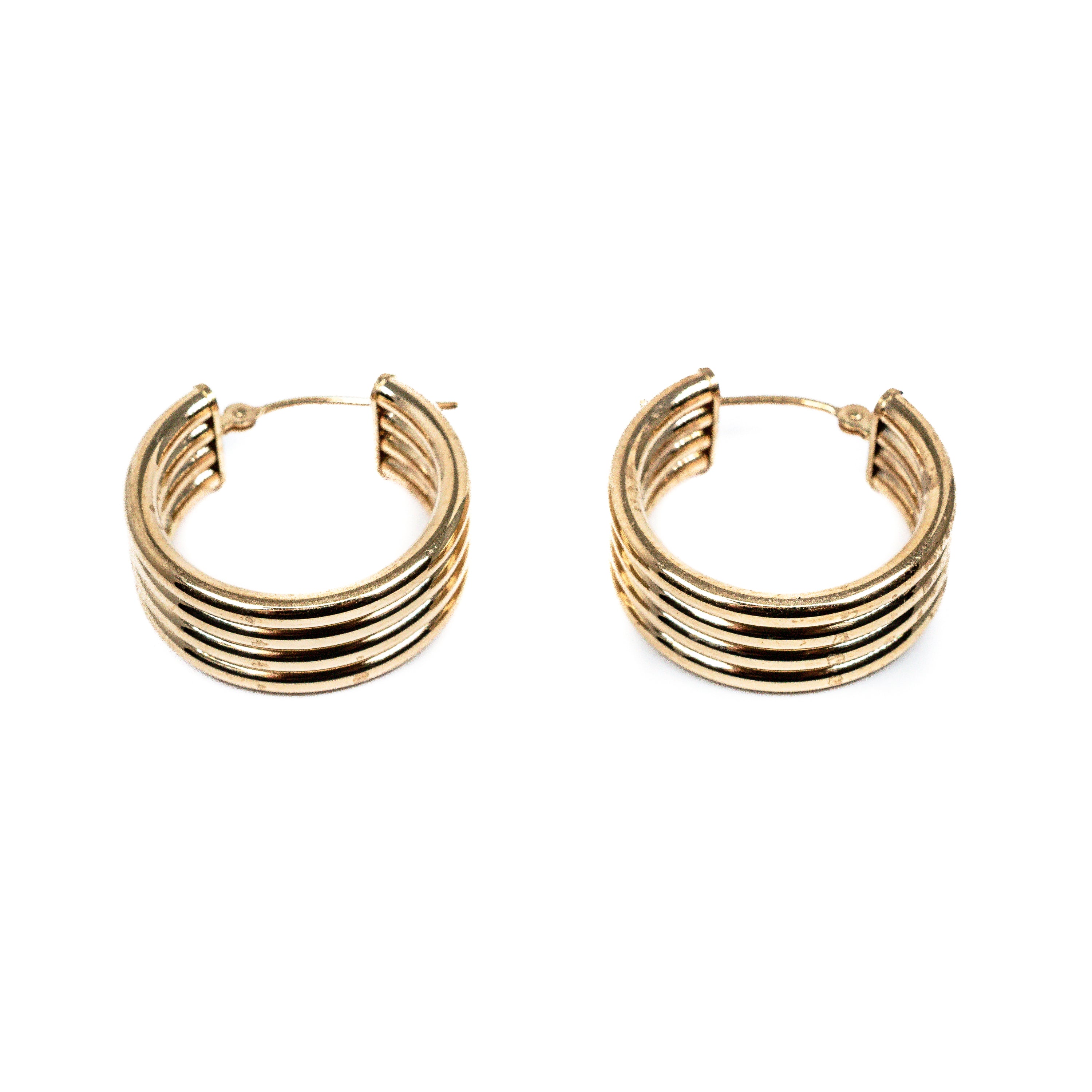 -E- 14kt yg 3row 20mm hoops 1.