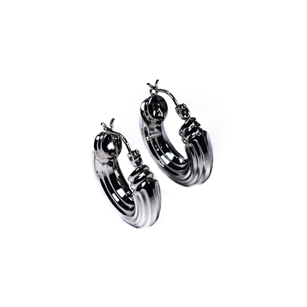 -E- 14kt wg Ribbed Hoops