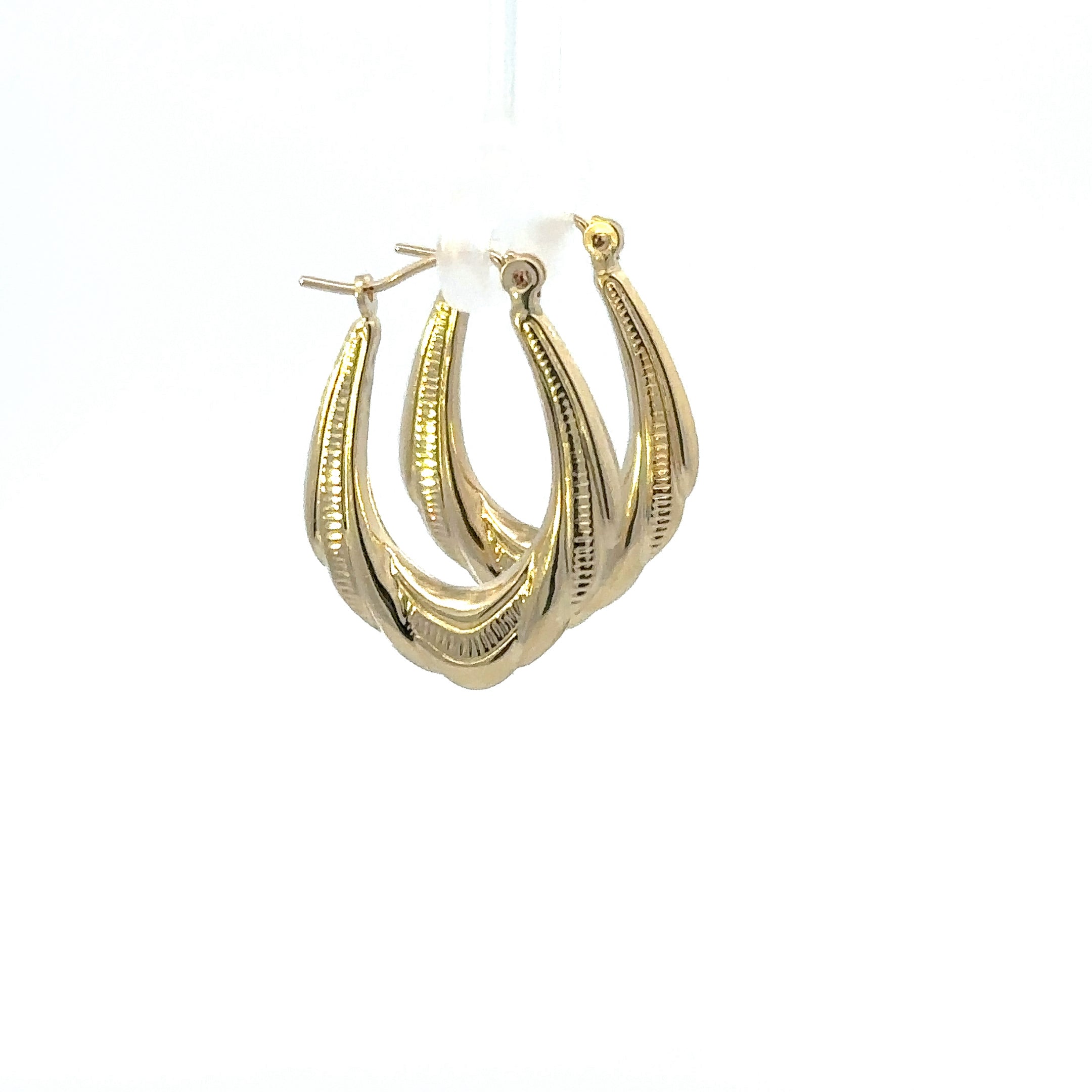 Estate 14K Yellow Gold Multi-Row Hoop Earrings