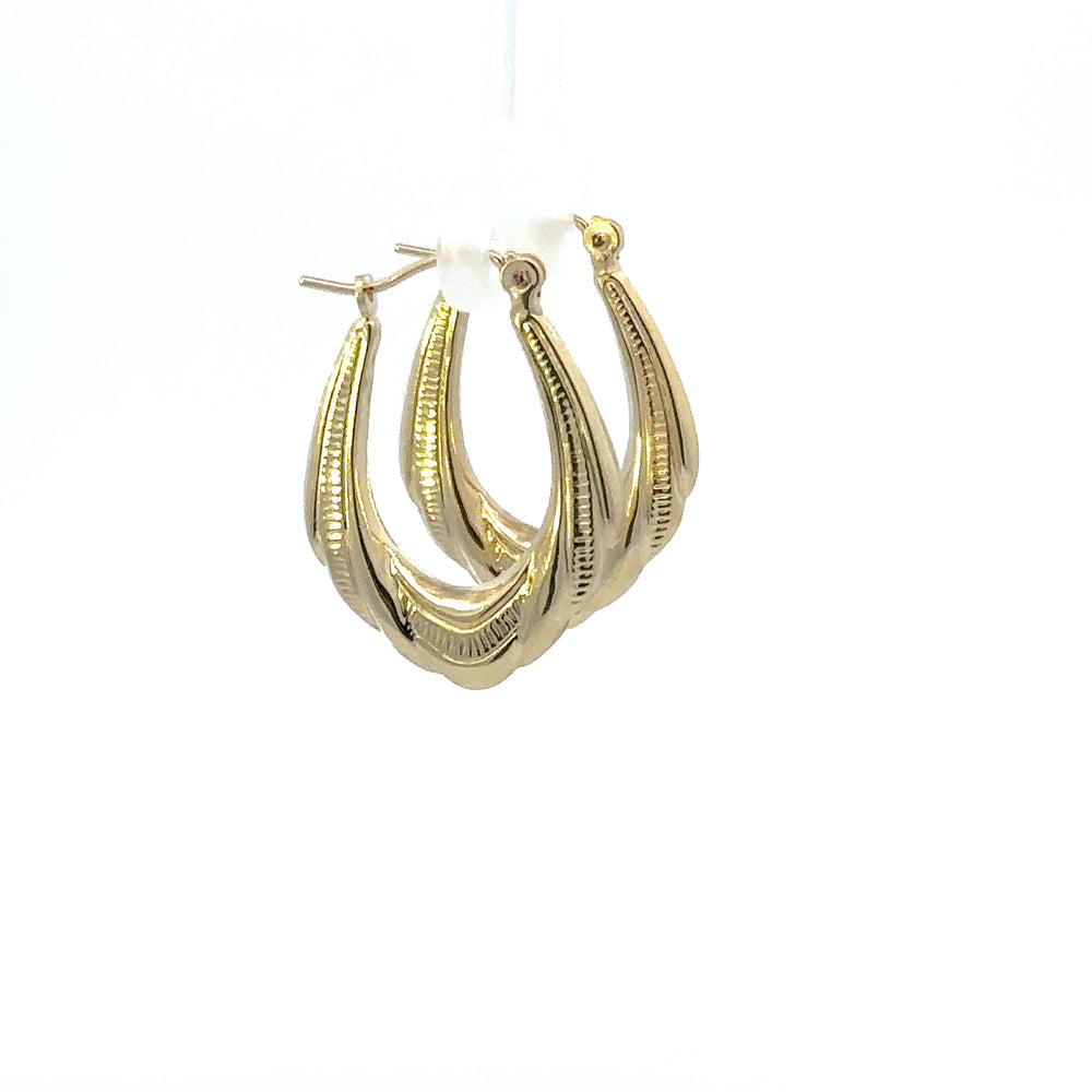 Estate 14K Yellow Gold Multi-Row Hoop Earrings