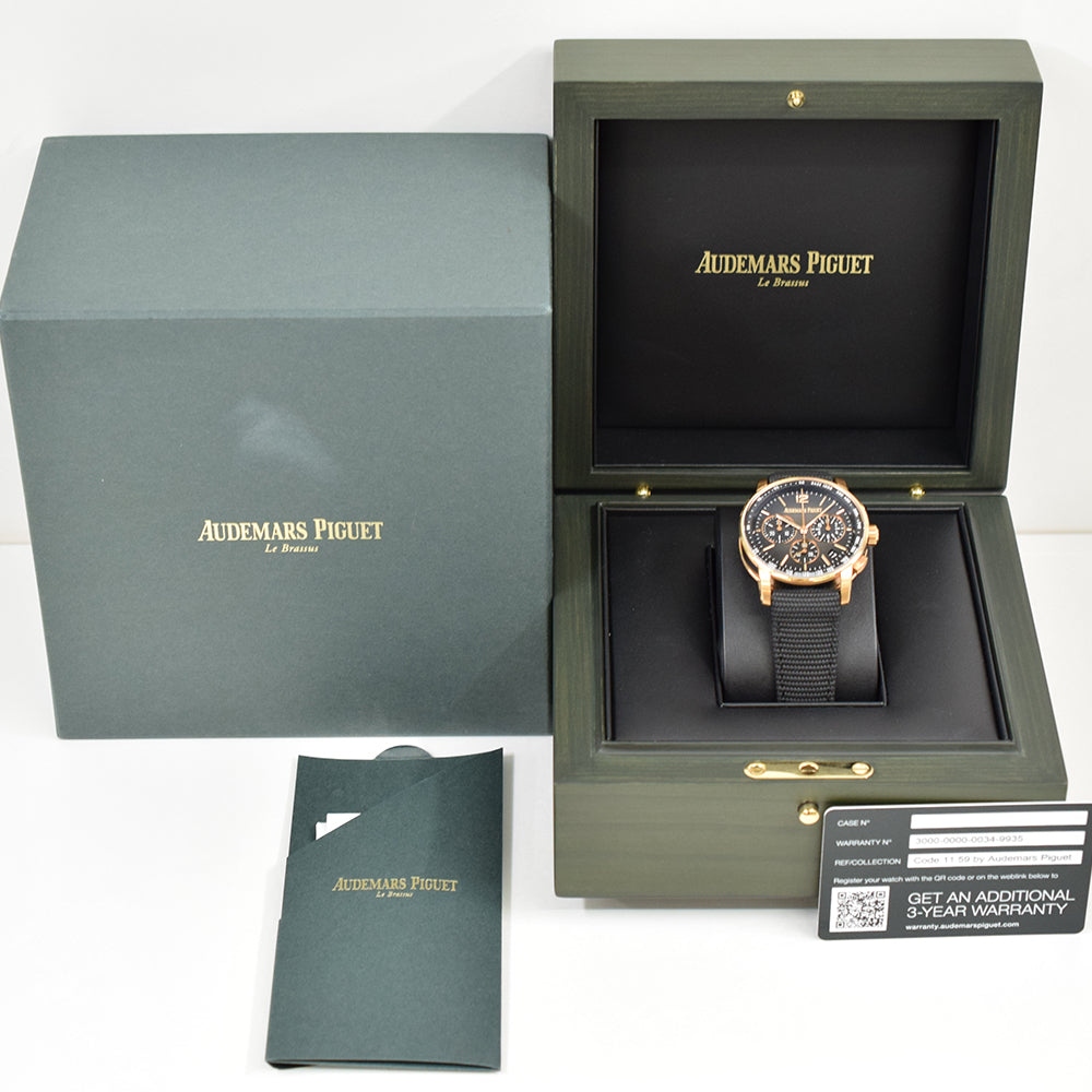 Code 11.59 41mm Rose Gold Black Rubber-Coated Strap 26393NR.OO.A002KB.01