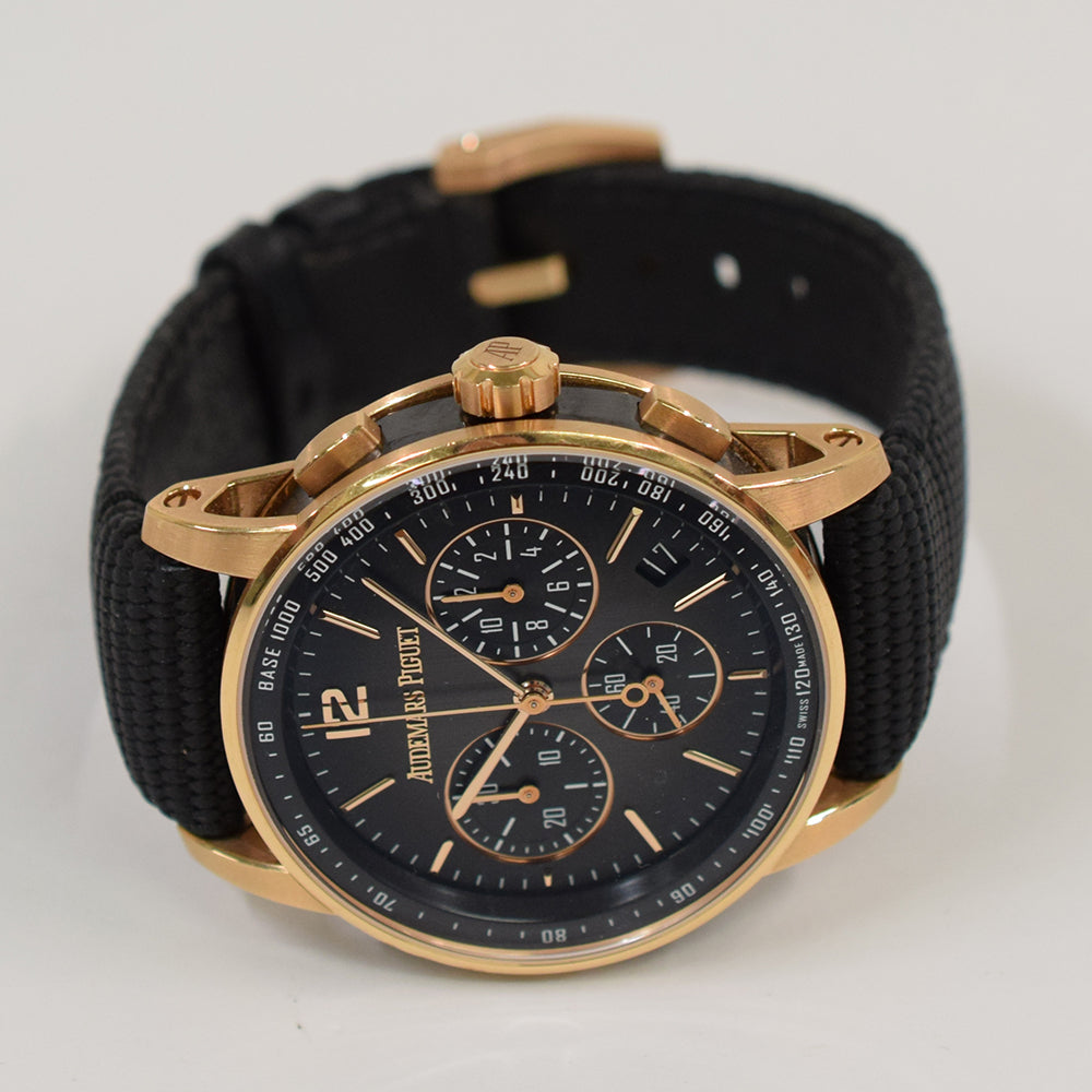 Code 11.59 41mm Rose Gold Black Rubber-Coated Strap 26393NR.OO.A002KB.01