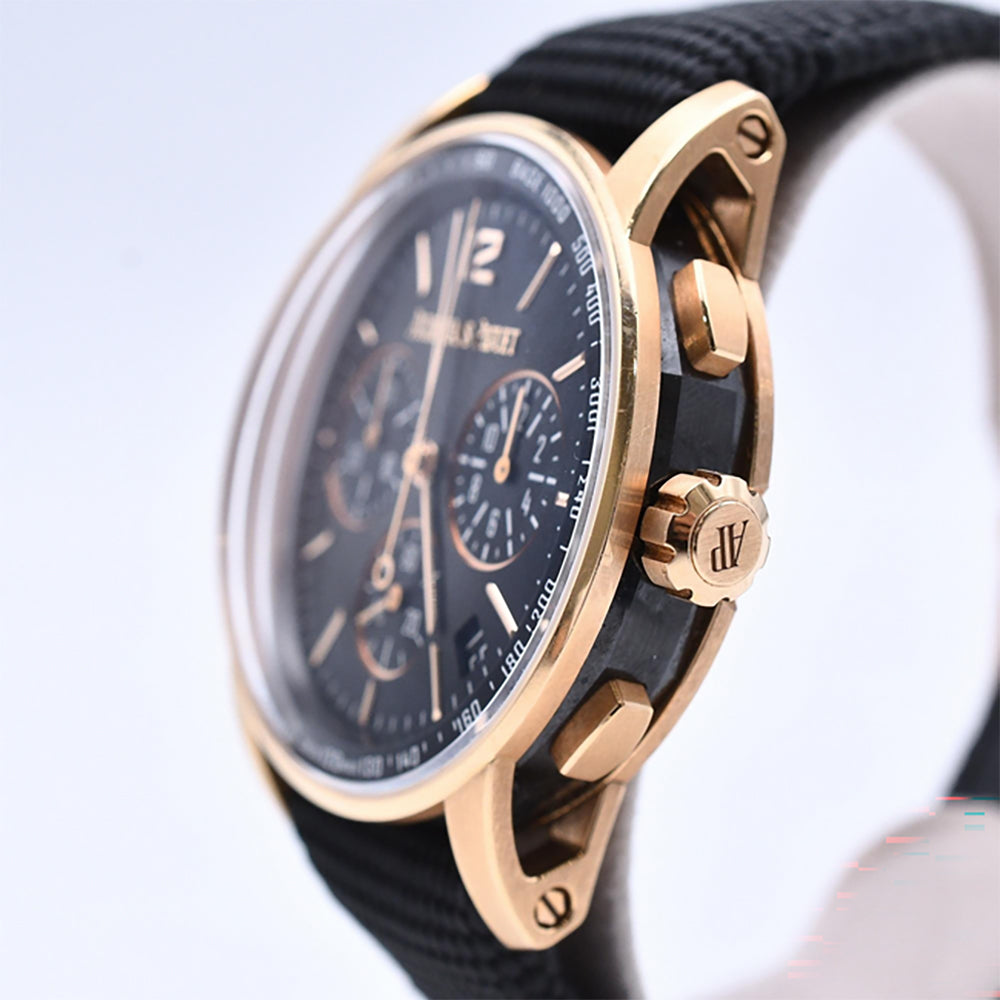 Code 11.59 41mm Rose Gold Black Rubber-Coated Strap 26393NR.OO.A002KB.01