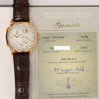 Lange 1 Time Zone 41.9mm Rose Gold Manually Winding 116.032