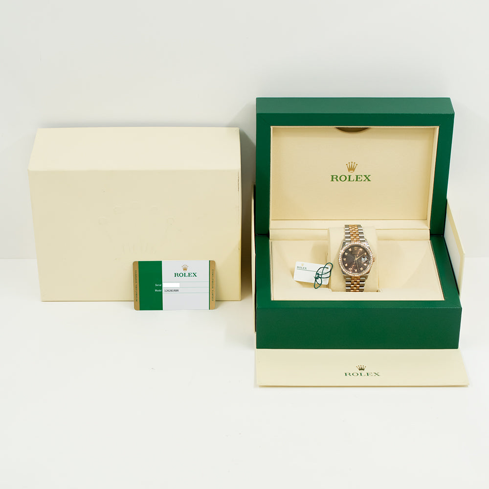 Datejust 36mm Diamond Bezel Steel and Rose Gold 126281RBR