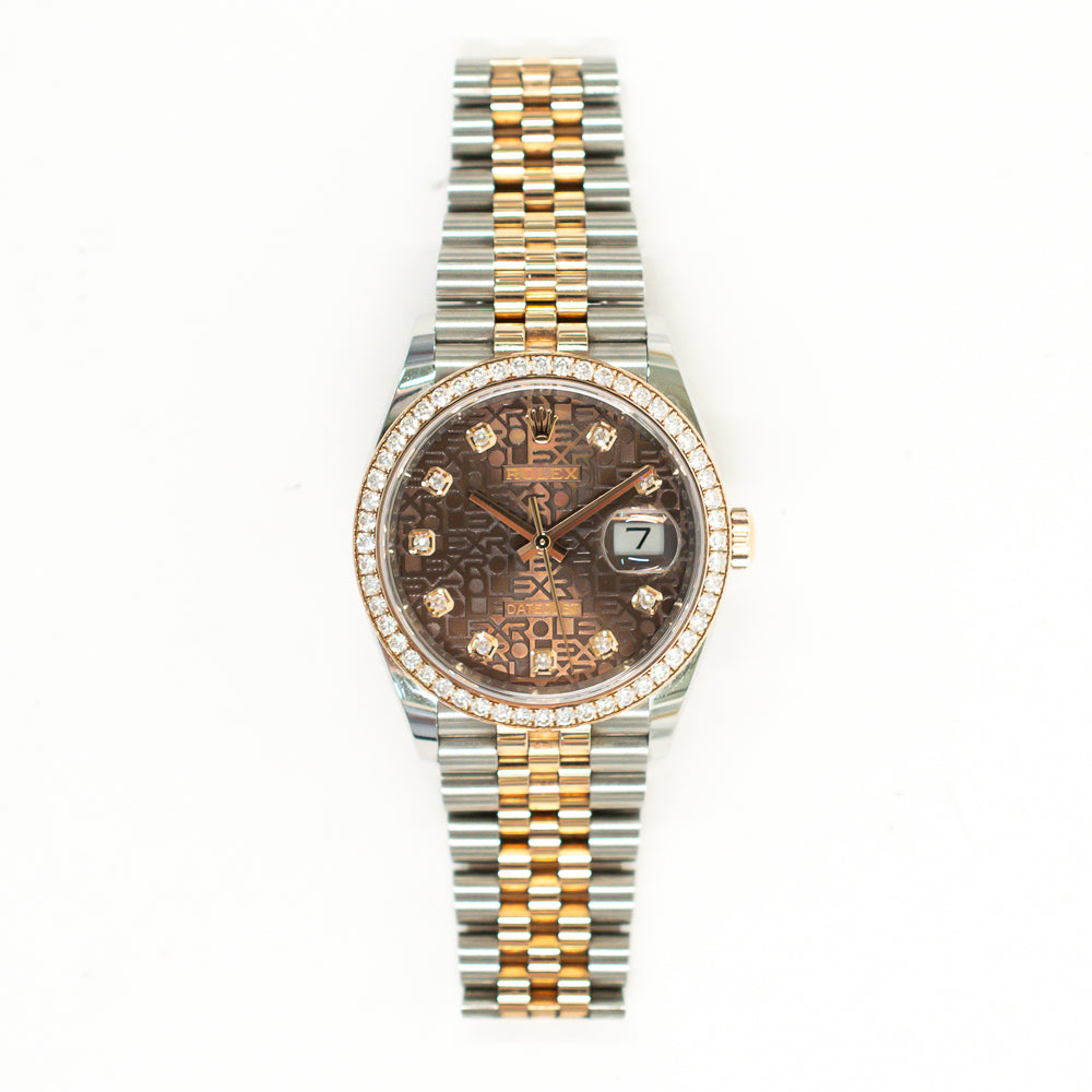 Datejust 36mm Diamond Bezel Steel and Rose Gold 126281RBR