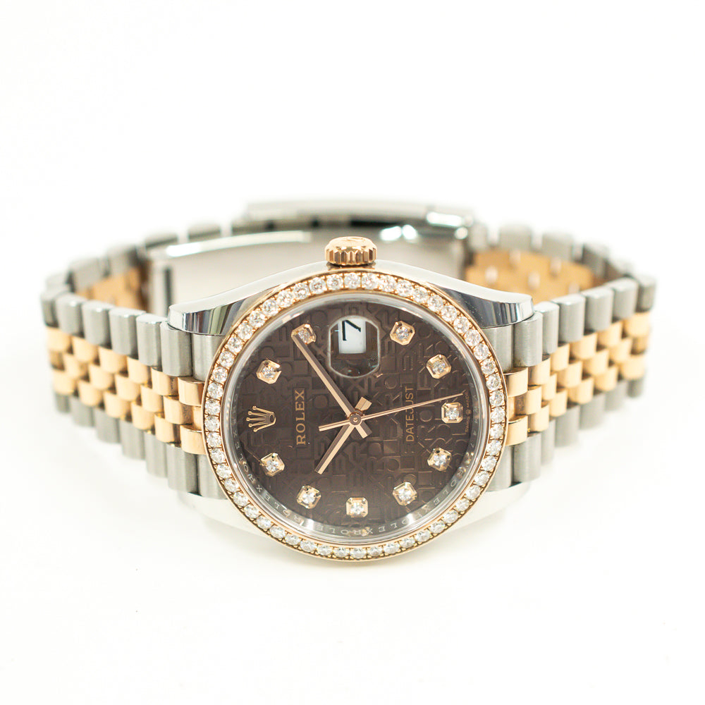 Datejust 36mm Diamond Bezel Steel and Rose Gold 126281RBR