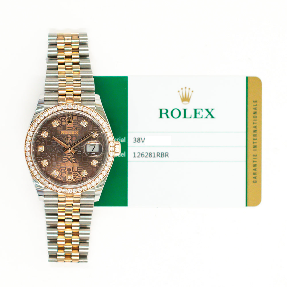 Datejust 36mm Diamond Bezel Steel and Rose Gold 126281RBR