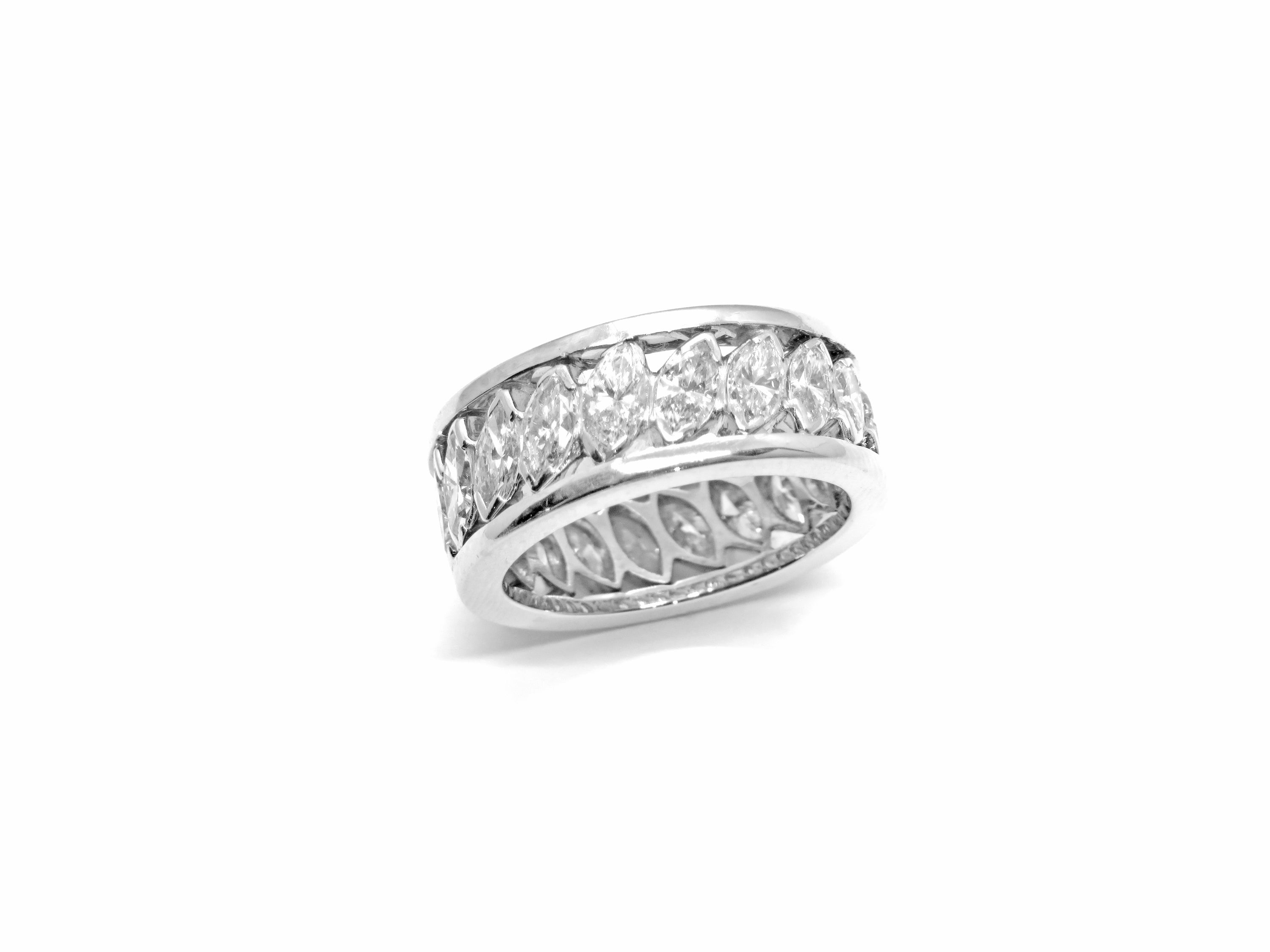 Platinum Marquise Diamond Eternity Band Ring – 4.00 Carat