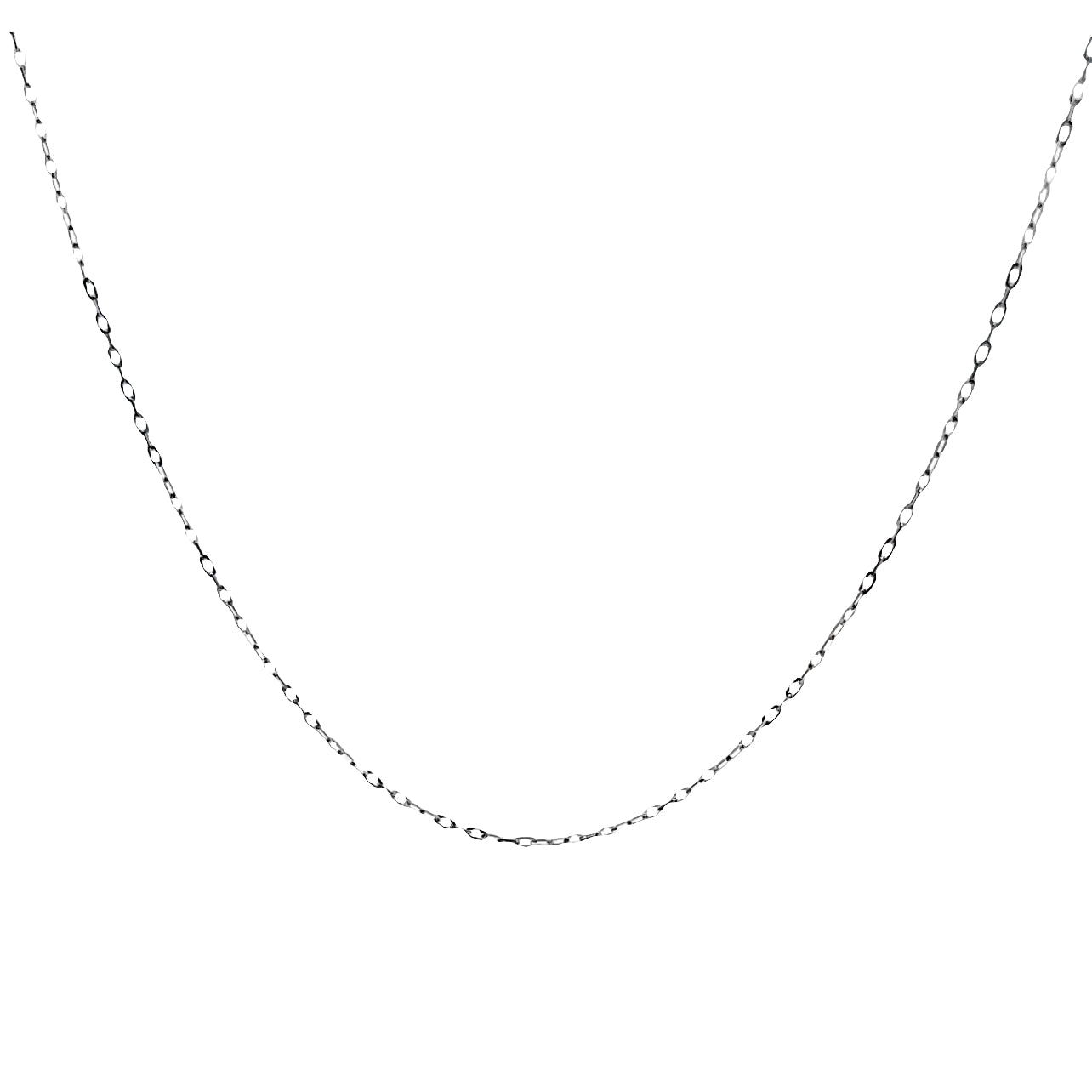 14K White Gold Flat Paperclip Chain 1.2mm