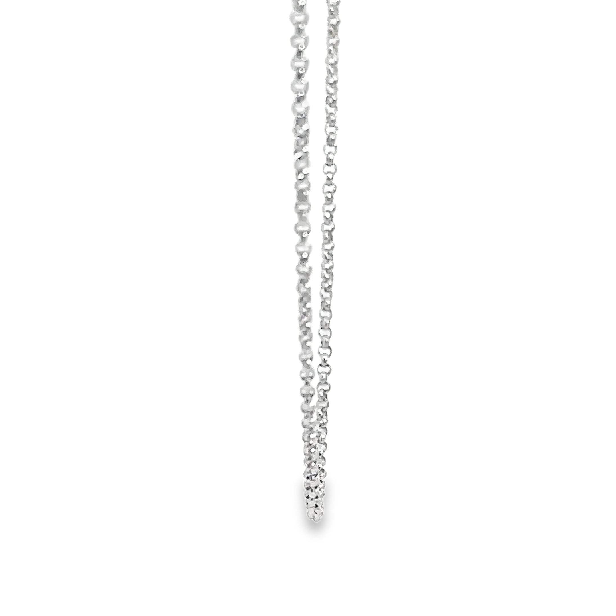 14K White Gold Cable Chain 19" – 1mm Classic Necklace