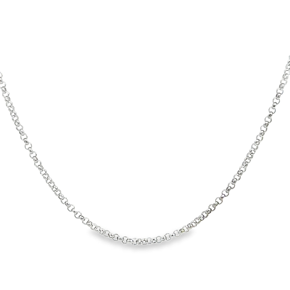 14K White Gold Cable Chain 18" – 0.8mm Classic Necklace