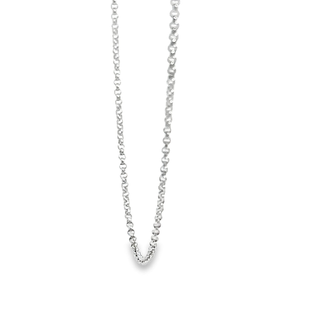 14K White Gold Cable Chain 18" – 0.8mm Classic Necklace