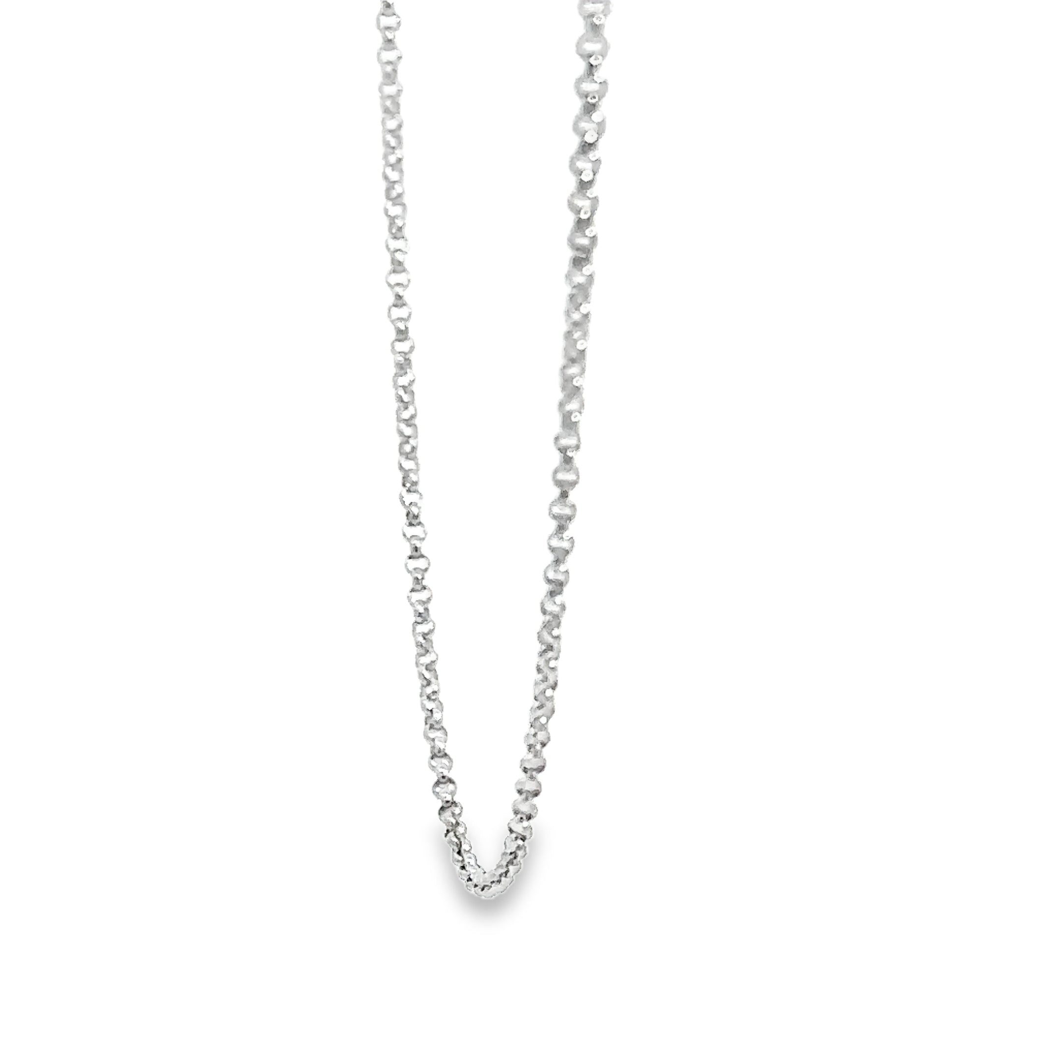 14K White Gold Cable Chain 18" – 0.8mm Classic Necklace