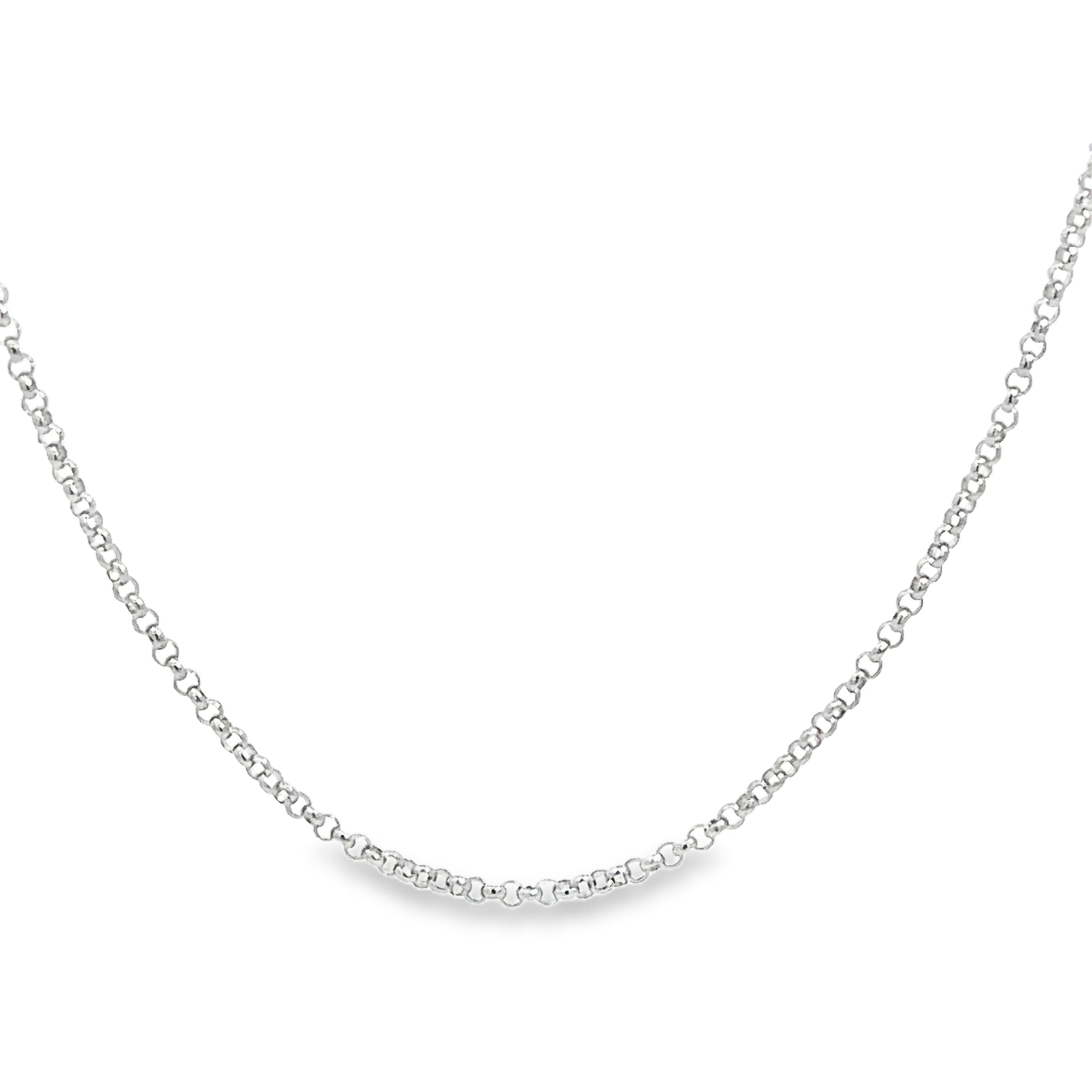 14K White Gold Cable Chain 19" – 1mm Classic Necklace