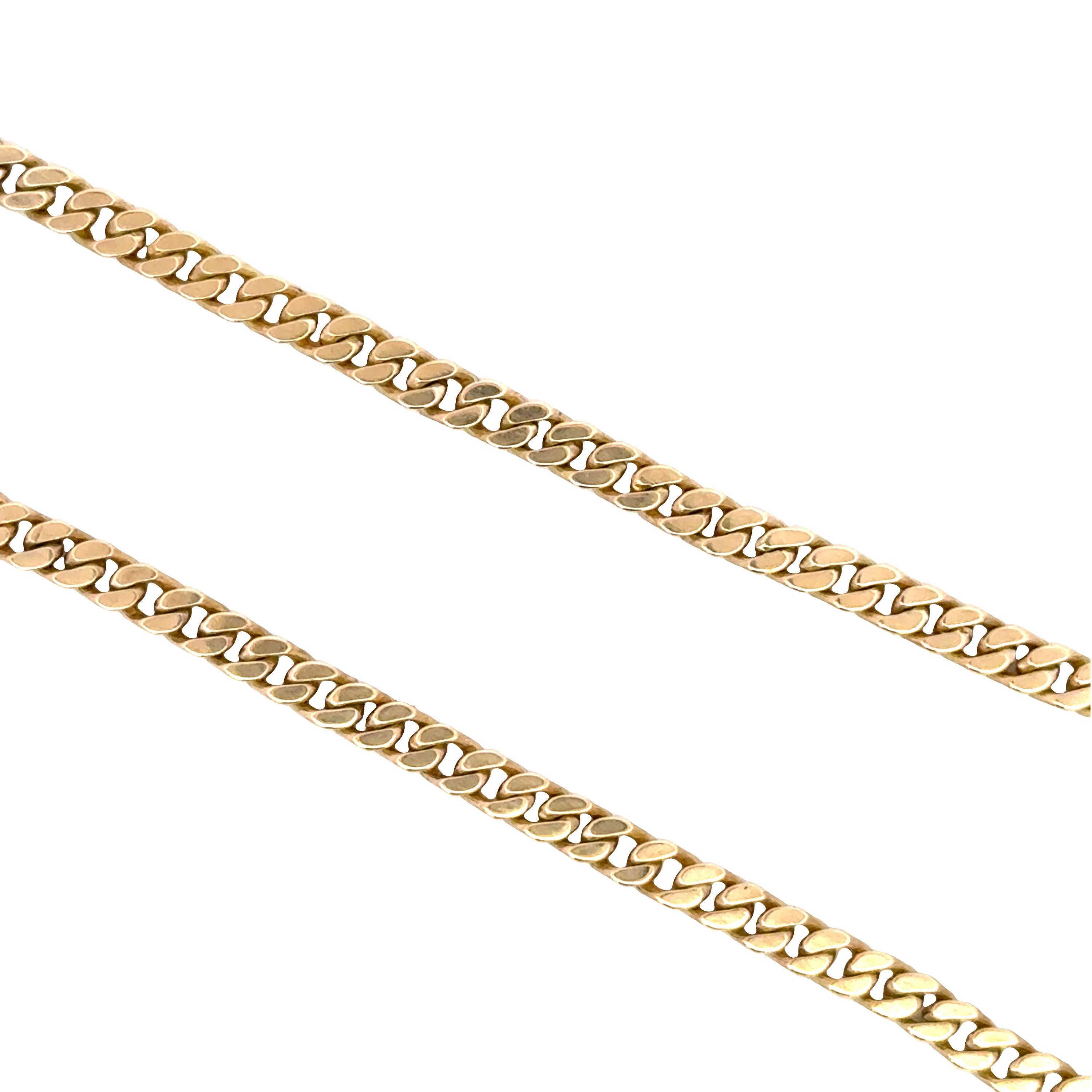 14K Yellow Gold Small Cuban Link Chain Necklace w/ Chai Pendant
