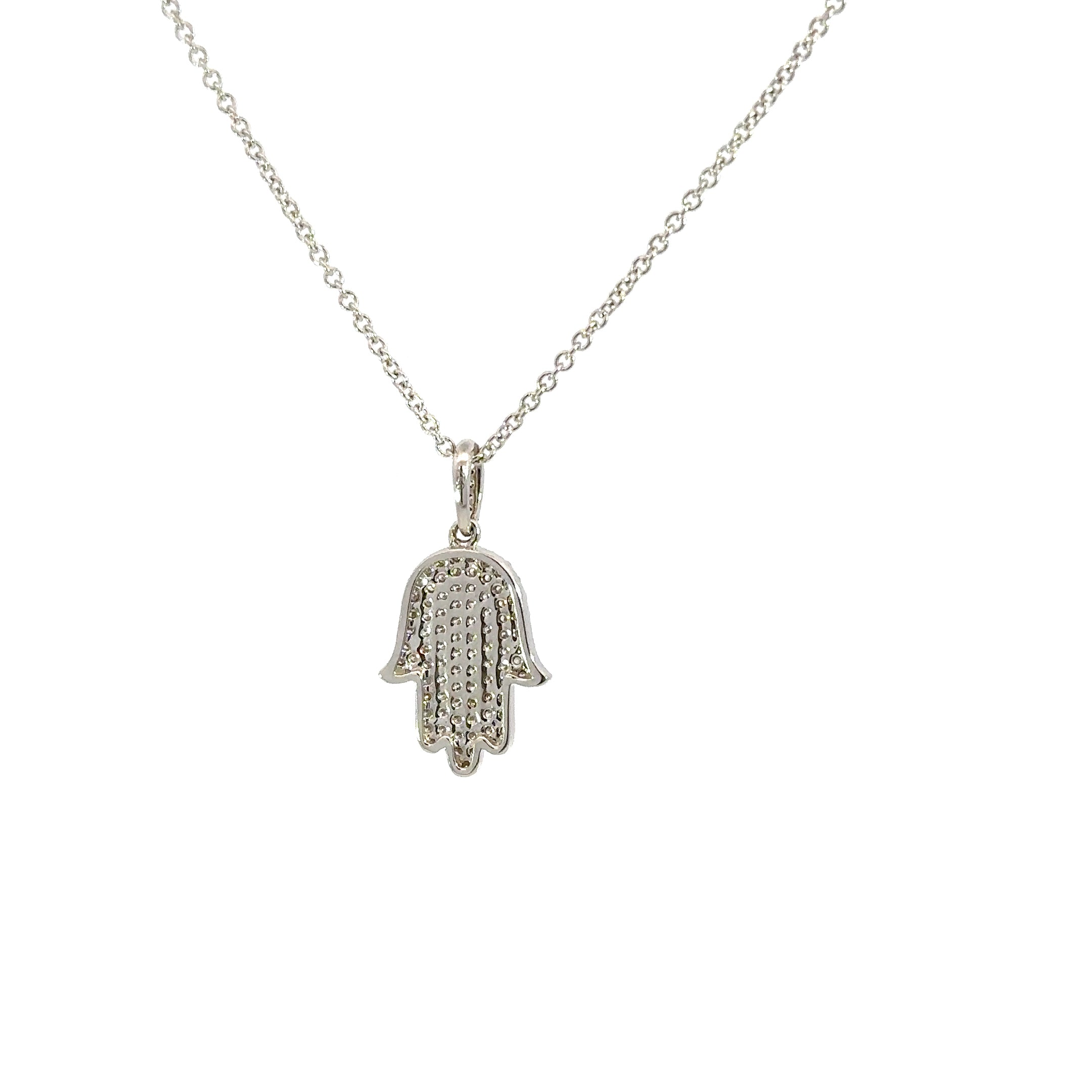 18kt wg Diamond Hamsa Pendant