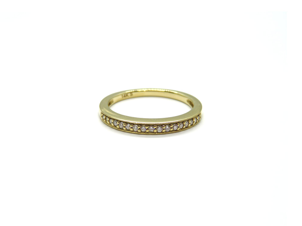 14K Yellow Gold Pavé Diamond Band