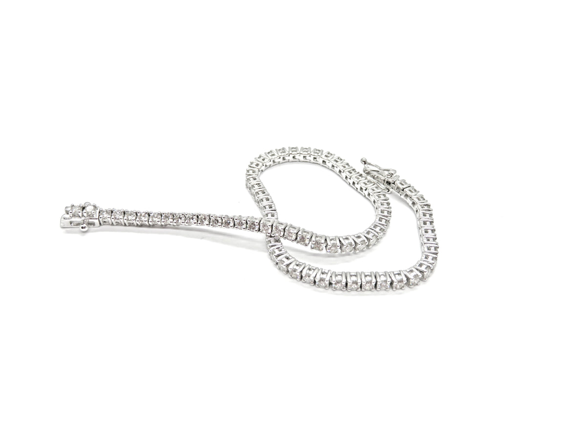 14K White Gold Diamond Tennis Bracelet 2.57 Carat Total