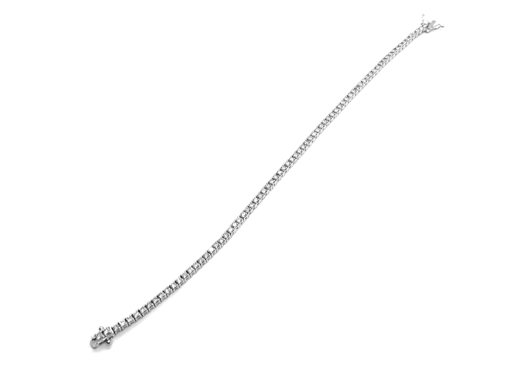 14K White Gold Diamond Tennis Bracelet 2.57 Carat Total