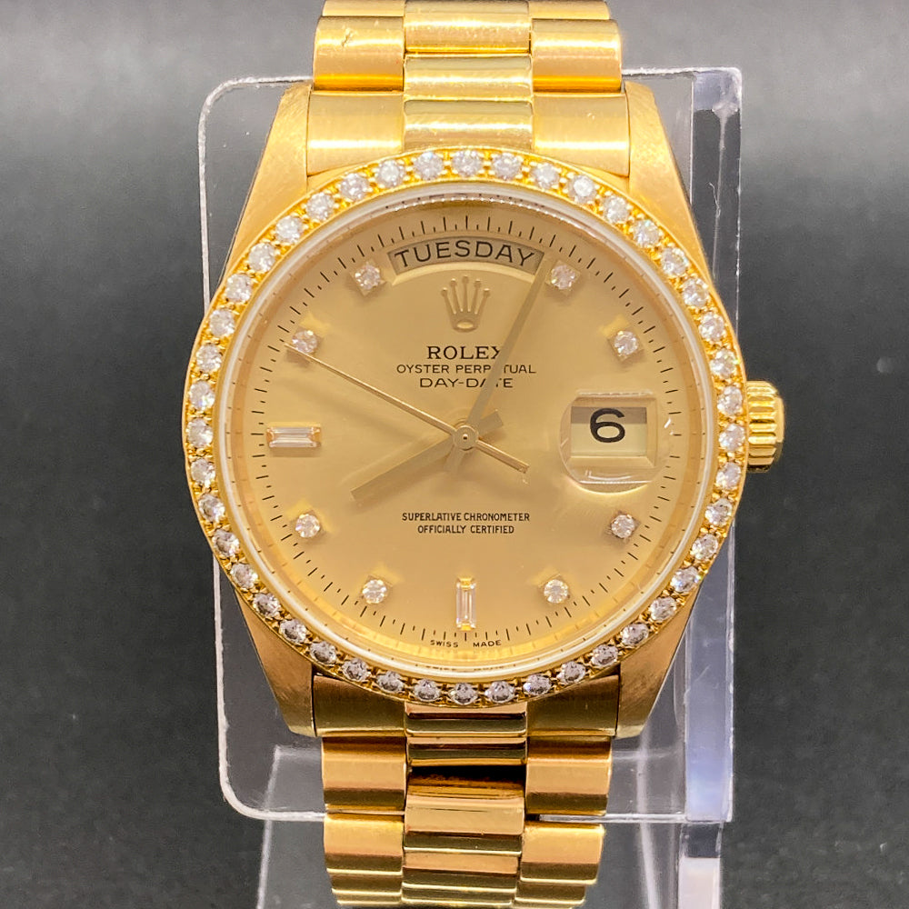 Day-Date President 36mm Diamond Bezel Yellow Gold 18048