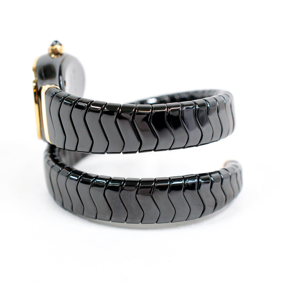 Serpenti Ladies 35mm Black Ceramic and Rose Gold Quartz 102735