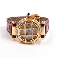 Pasha 30mm Diamond Bezel Removable Diamond Grid Rose Gold WJPA0021