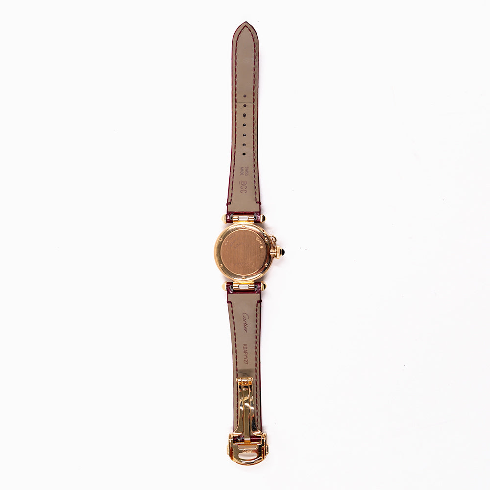 Pasha 30mm Diamond Bezel Removable Diamond Grid Rose Gold WJPA0021