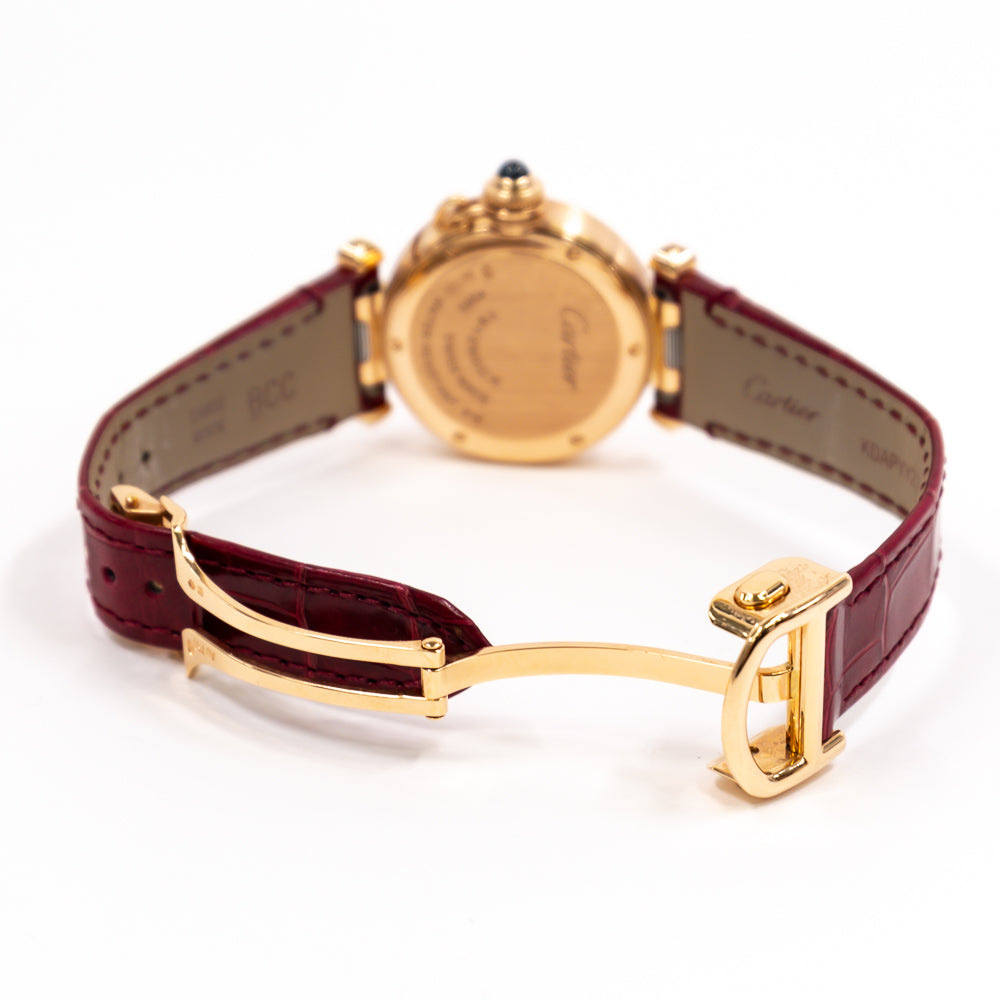 Pasha 30mm Diamond Bezel Removable Diamond Grid Rose Gold WJPA0021