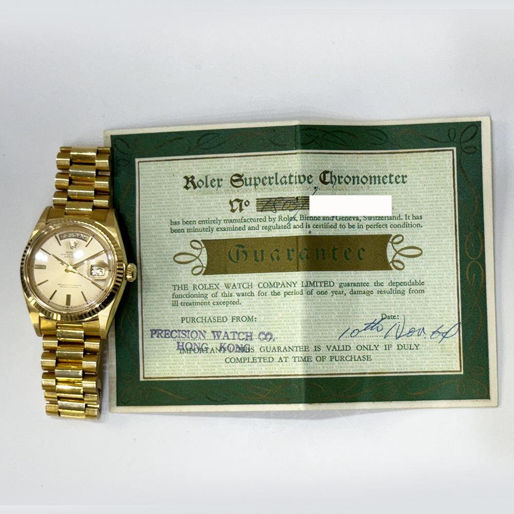 Day-Date President Complications 36mm Yellow Gold Fluted Bezel 1803