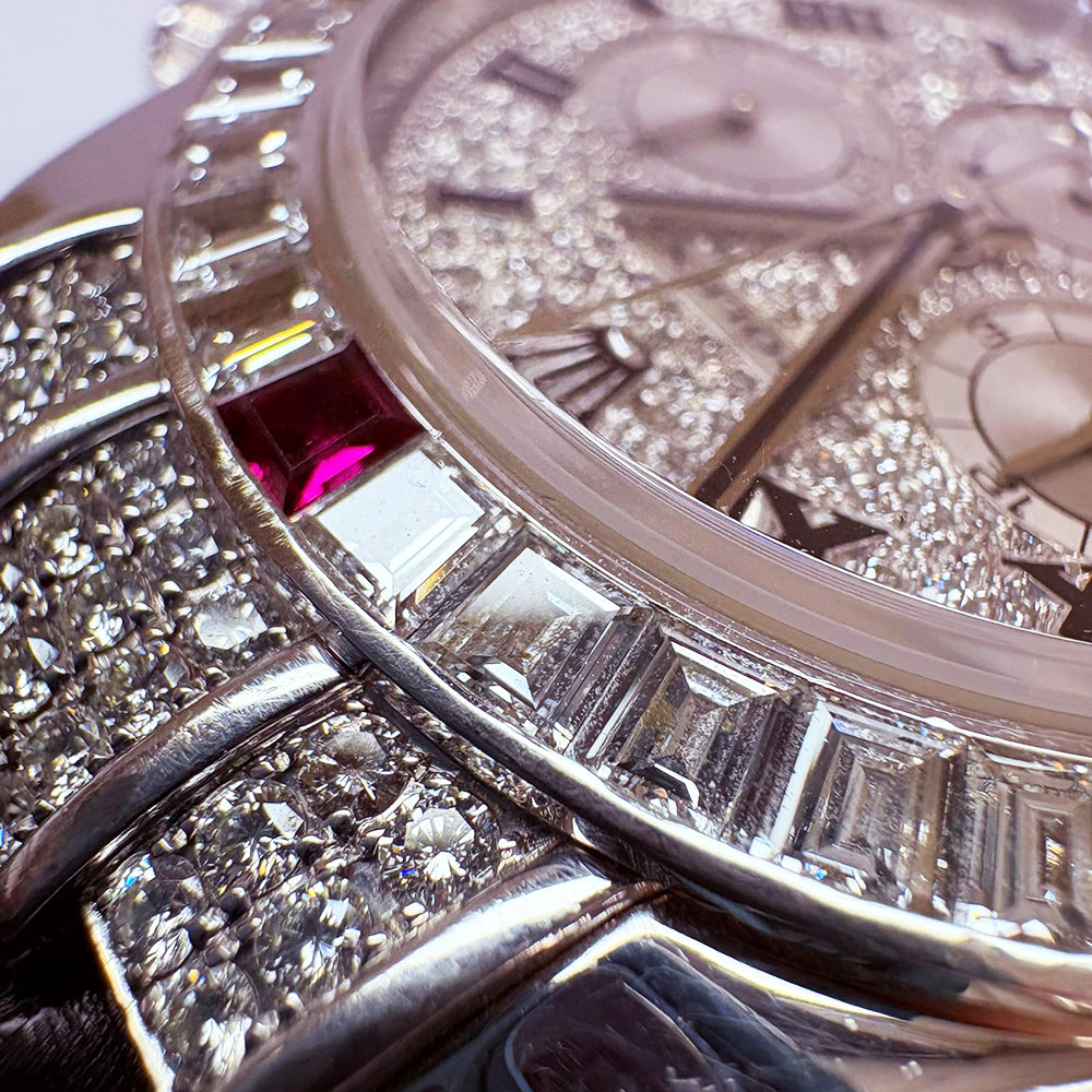 Daytona 4 Rubies + Baguette Diamonds Bezel and Diamond Lugs,White Gold 116599 4RU ZER