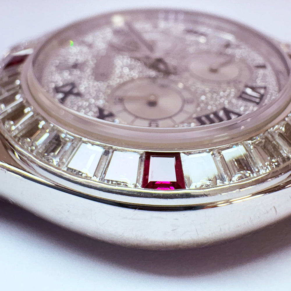 Daytona 4 Rubies + Baguette Diamonds Bezel and Diamond Lugs,White Gold 116599 4RU ZER