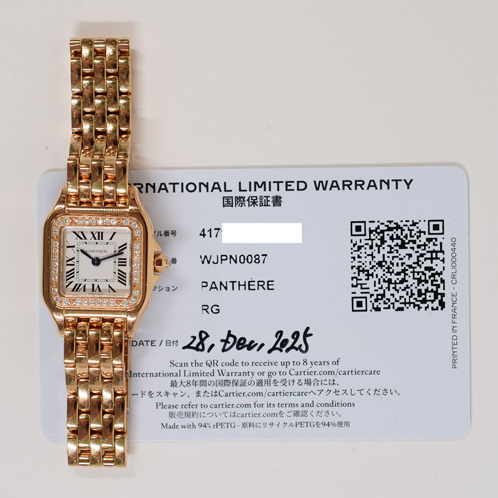 Panthère de Cartier 22mm x 30mm Rose Gold Diamond-set Bezel Quartz WJPN0087