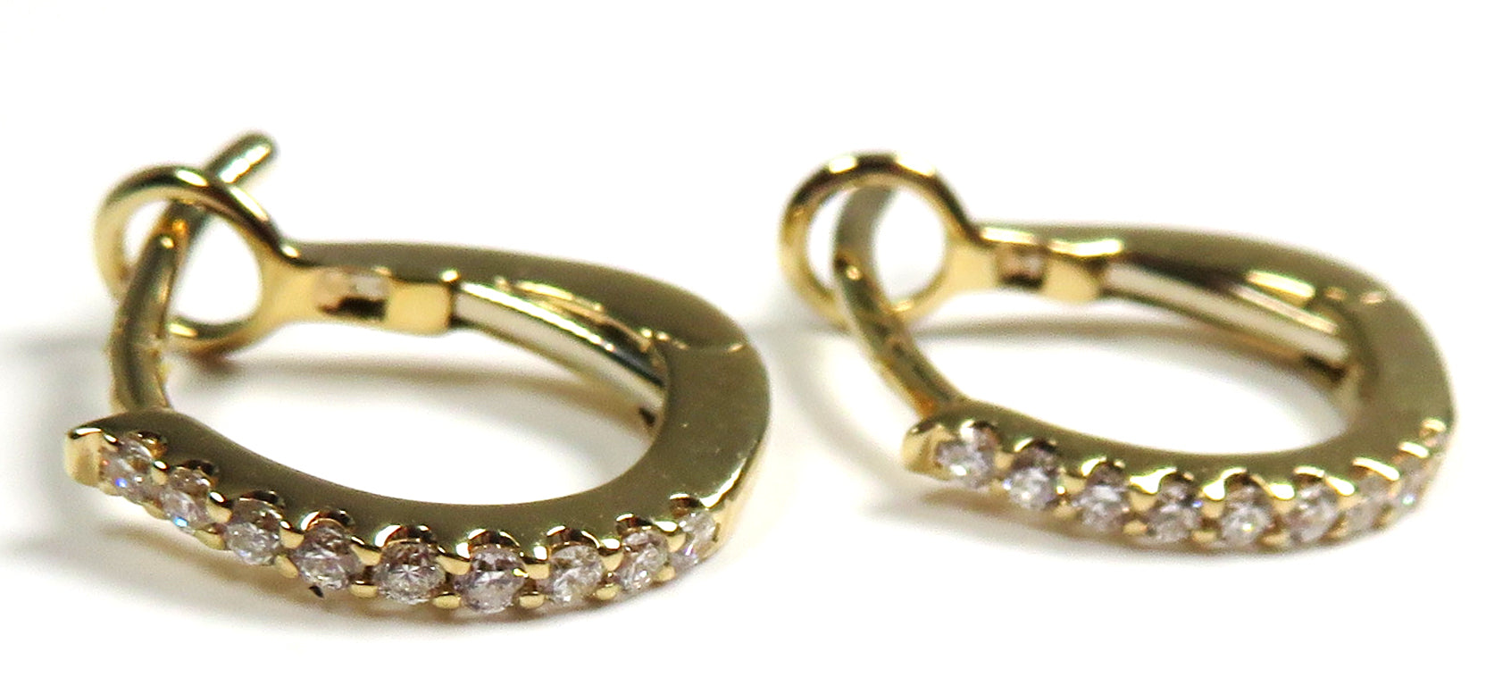 14kt Yellow Gold Diamond Huggie Earrings